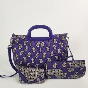 VERA BRADLEY Simply Violet- Purple Lot of‎ 3 Clutch Purse and Wallet Excellent